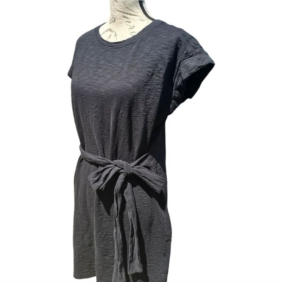 J. Crew Factory Knit tie-waist mini dress Black Size Medium - Picture 4 of 9